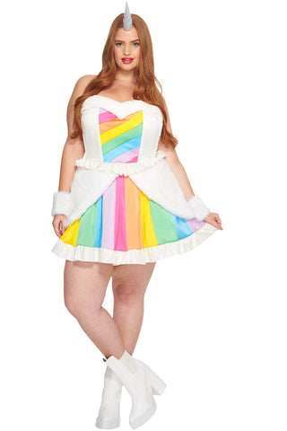 Plus Size Rainbow Rider Unicorn Costume