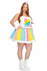 Plus Size Rainbow Rider Unicorn Costume